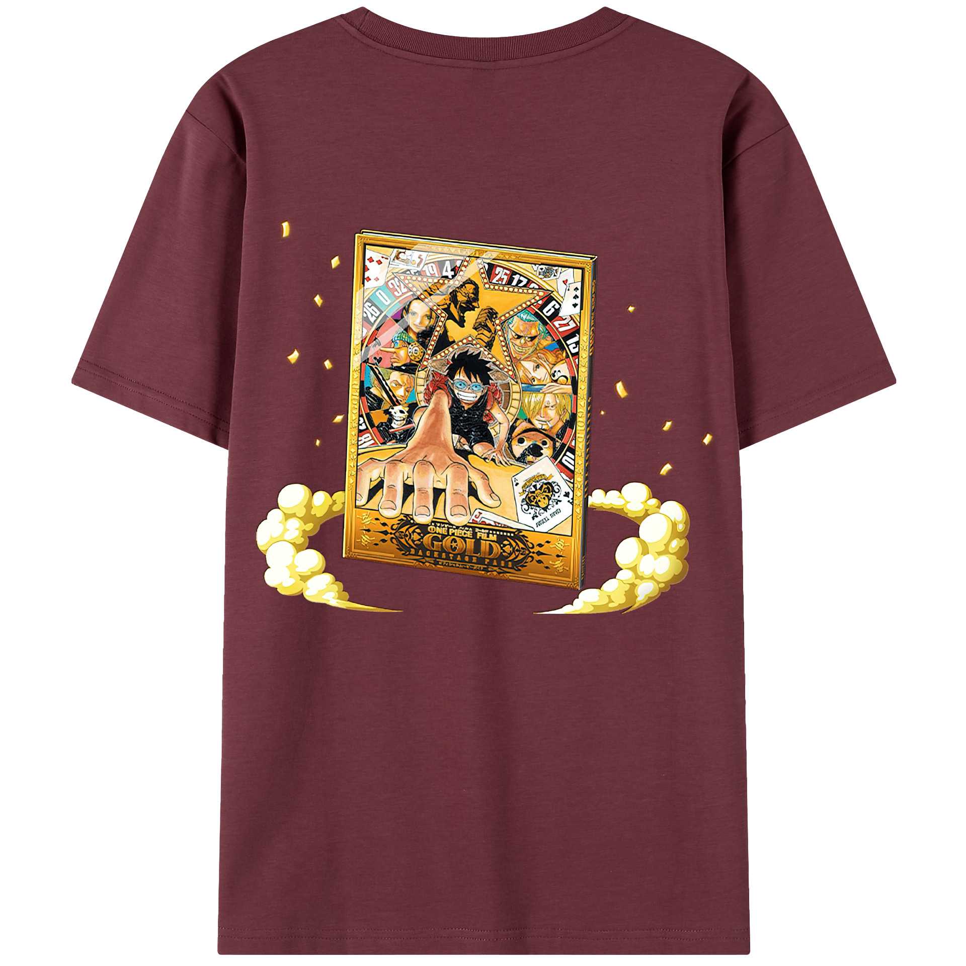 ワンピース モンキー・D・ルフィ ONE PIECE Monkey D. Luffy 綿100％半袖Tシャツ（背面プリント）